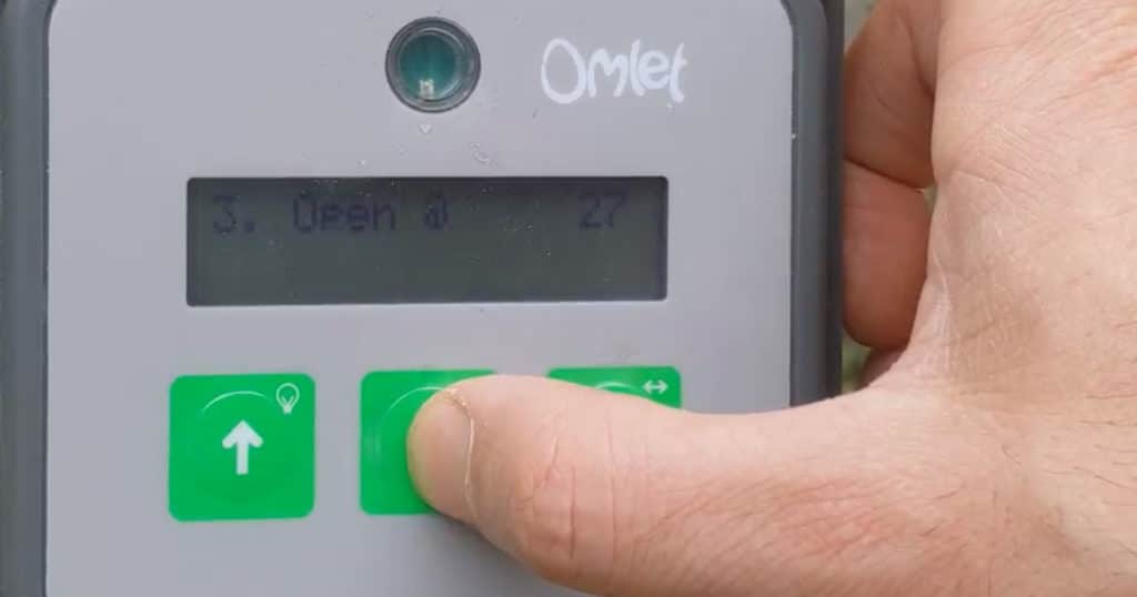 Réglages de la porte automatique Omlet